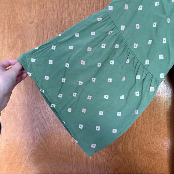 Summersalt The Easy Breezy Eco Voile Mini Dress Cover-Up Green Polka Dots 1XL - Picture 3 of 8